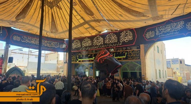 برپایی آئین سنتی سیاه‌پوشی تکیه عمرانکوه سمنان